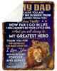 [Customized] To my Dad Love from Daughter Lions| Cozy Premium Fleece Sherpa Woven Blanket