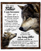 [Customized] To my Dad Love from Daughter Wolf| Cozy Premium Fleece Sherpa Woven Blanket