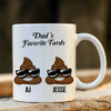 [Customized] Dad's Favorite Turds Happy Father's day 2020| 11 oz. 15 oz. White Mug