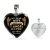 [Customized] My Dear Wife I Ask God For An Angel And He Sent Me Heart Pendant Necklace|Gifteland