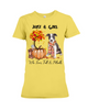 Just A Girl Who Loves Fall and Pitbull Short Sleeve T-shirt | For Men and Women | Gifteland.com