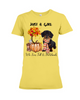 Just A Girl Who Loves Fall and Dachshund Short Sleeve T-shirt | For Men and Women | Gifteland.com