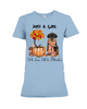 Just A Girl Who Loves Fall and Rottweiler Short Sleeve T-shirt | For Men and Women | Gifteland.com