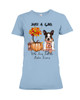Just A Girl Who Loves Fall and Boston Terrier Short Sleeve T-shirt | For Men and Women | Gifteland.com