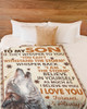 [Customized] To My Son I Believe In You From Mom| Cozy Premium Fleece Sherpa Woven Blanket