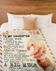 [Customized] Love Letter To Daughter Big Hug From Mom| Cozy Premium Fleece Sherpa Woven Blanket