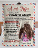 [Customized] Por Avion Carta  A mi hija Te Amo Mama| Cozy Premium Fleece Sherpa Woven Blanket