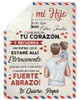 [Customized] Por Avion Carta Para Mi Hijo Te Quiere Papa| Cozy Premium Fleece Sherpa Woven Blanket