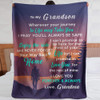 Customized To My Grandson On The Journey To Home| Cozy Premium Fleece Sherpa Woven Blanket