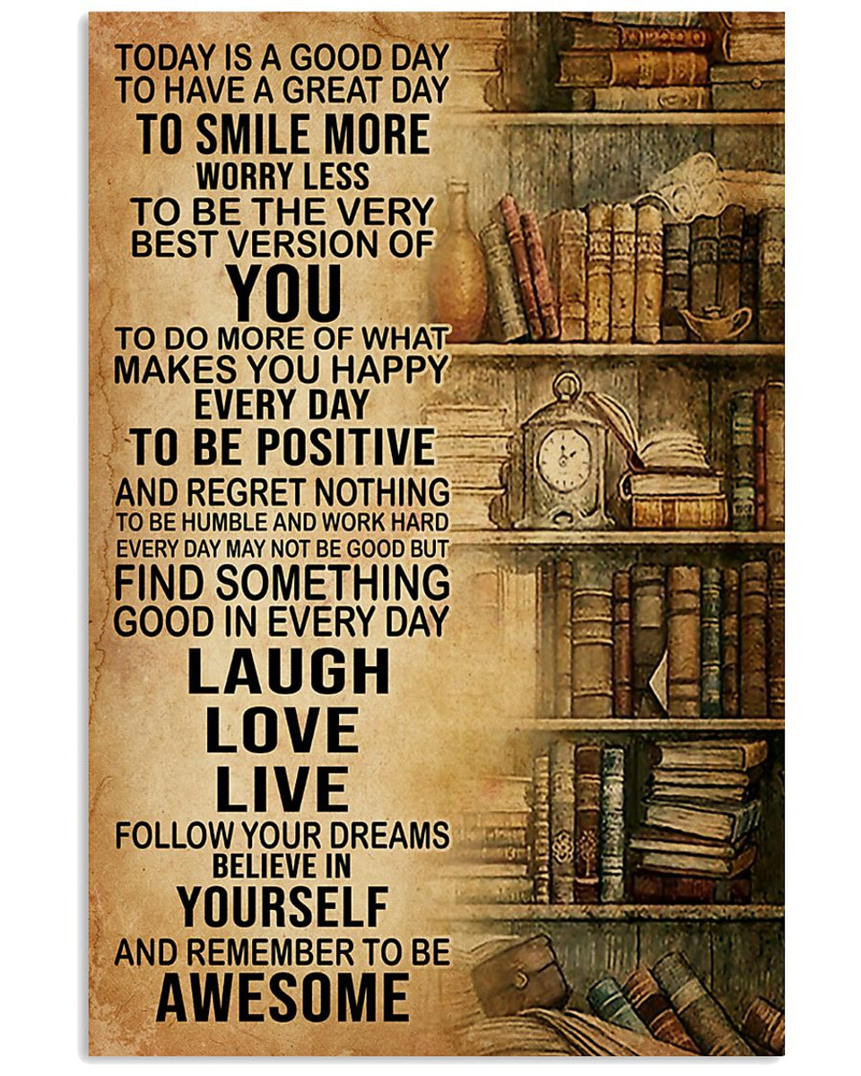 Reading Laugh Love Live Today is a good day | Best gift for readers | Print Poster Wall Art Home Decor