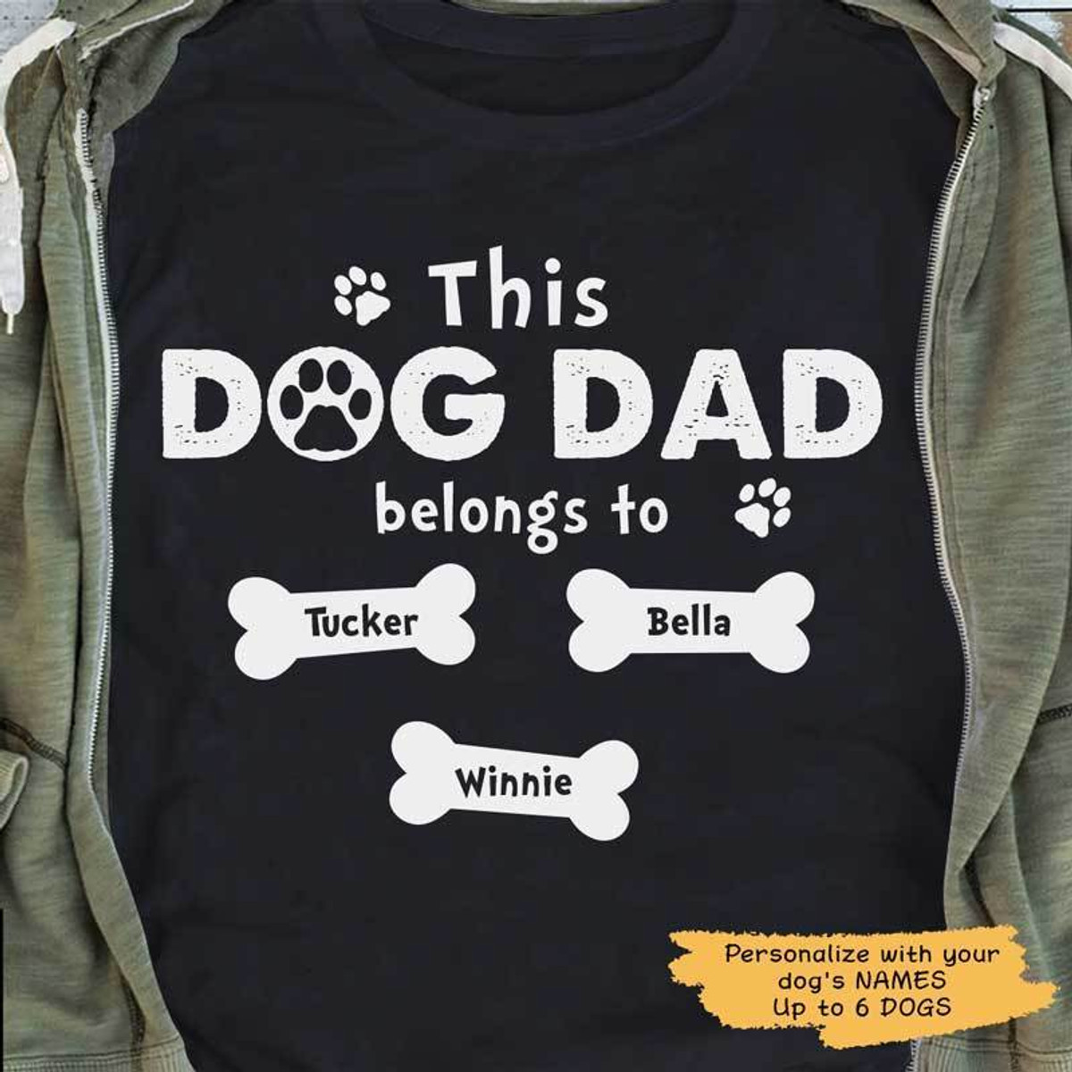 [Customized] This Dog Dad Belongs To Pet Names Short Sleeve T-shirt For Men and Women| Best Father's day Gift | Gifteland