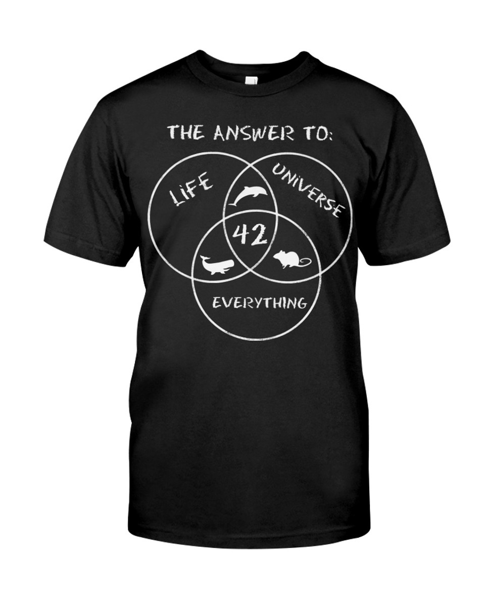 Science The answer to life universe everything 42 Short Sleeve T-shirt | For Men and Women | Gifteland.com