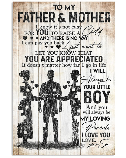 [Customized] To My Father and Mother from Son| Print Poster Wall Art Home Decor