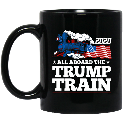 ALL ABOARD THE TRUMP TRAIN 2020 11 oz. Black Mug