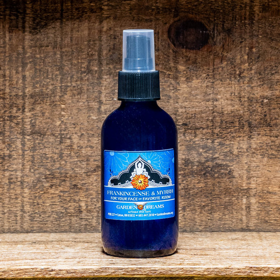 Frankincense-Myrrh 2 oz spray in a blue glass bottle.

Frankincense & Myrrh Aromatic Spray

Frankincense properties Frankincense is an aromatic resin from Boswellia trees renowned for its potent anti-inflammatory, antiseptic, and anti-aging properties. It is widely used to treat chronic inflammation (arthritis, asthma), support skin health (reducing wrinkles/scars), aid digestion, and promote relaxation via aromatherapy.

Myrrh properties Topical myrrh (derived from Commiphora trees) is a potent natural resin with antiseptic, anti-inflammatory, and astringent properties, commonly used to accelerate wound healing, treat skin infections, and soothe inflammation. It is effective for skin conditions like acne, eczema, and rashes, while also providing moisturizing benefits for dry, chapped, or mature skin

Why you’ll love it:
• Warm, resinous, grounding scent
• Perfect as a room spray, linen mist, or personal aura spray
• Beautiful for meditation, evening rituals, or cozying up your space
• Handcrafted in small batches

Let the ancient, earthy fragrance of frankincense and myrrh transform your space into a quiet retreat.