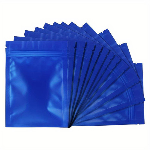 (100) 3.5"x4.5" 5 Mil Ziplock Mylar Bag (Solid Silver, Blue or Bronze or Clear Front, Red Back)