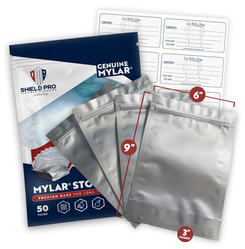 1-Quart Zip Seal Gusseted Mylar Bag - 5 mil (6
