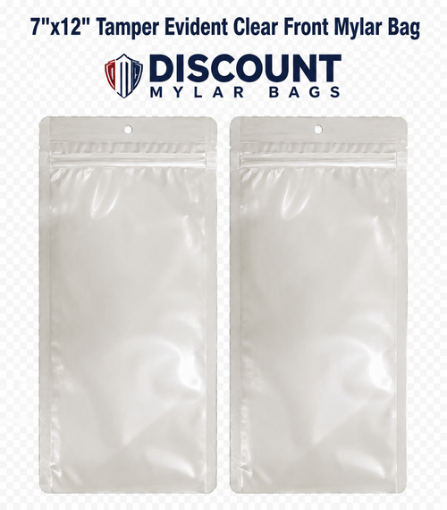 7"x12" Tamper Evident Mylar Bag with Title and Discount Mylar Bags logo