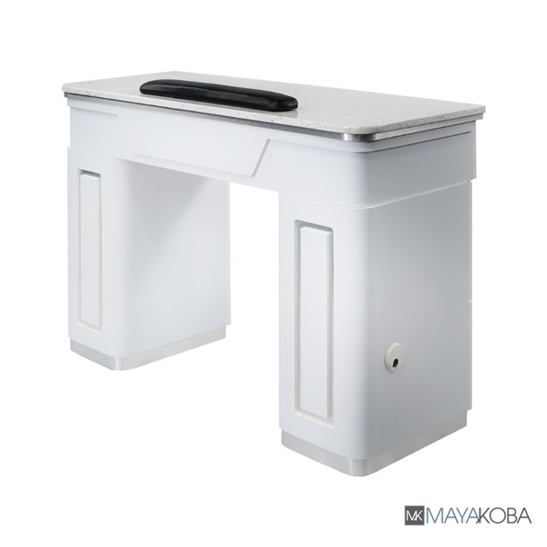 Hunter NAPA Manicure Table w/Ventilation (White & Silver) Single