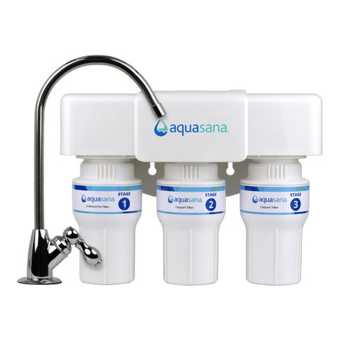 Aquasana AQ-6300 Claryum® 3-Stage Under Sink Water Filter in Chrome