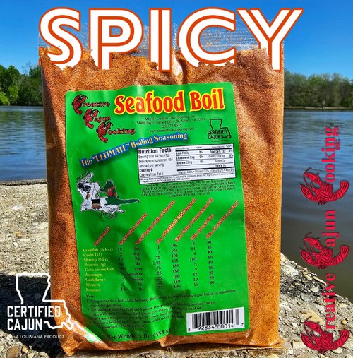 Boil crawfish, shrimp, crabs, lobster, veggies, even green peanuts. Spicy, not salty. 