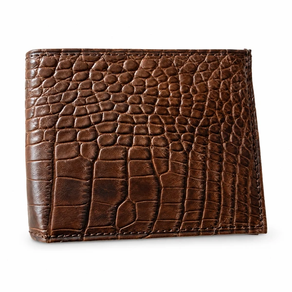 Chicory Brown bifold wallet, genuine Louisiana alligator