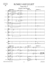 Prokofieff Romeo and Juliet Suite No.3 Op.101 Sheet Music, Full Score, Orchestral Parts