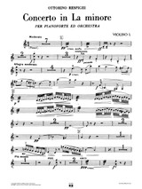 Respighi Piano Concerto in A minor sheet music, full score, orchestral parts