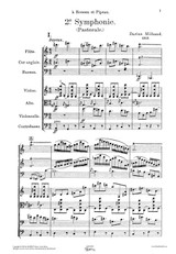 Milhaud: Symphonie de Chambre No.2 Op.49 Partition , spartiti, noten, sheet music