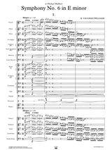 Vaughan Williams Symphony No.6 in E minor , full score, orchestral parts, sheet music