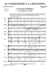 Manuel de Falla El corregidor y la molinera conductor's score, orchestra parts, sheet music
