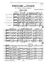Britten Prelude and Fugue for string orchestra op.29 full score, orchestral parts, sheet music, spartiti, partituri, noten, partition