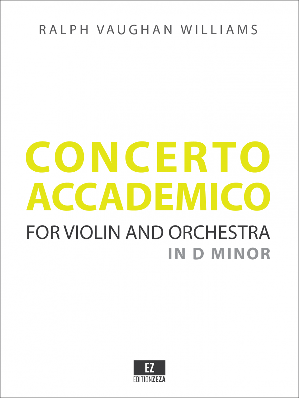 Vaughan Williams Concerto Accademico For Violin And Orchestra Sheet 