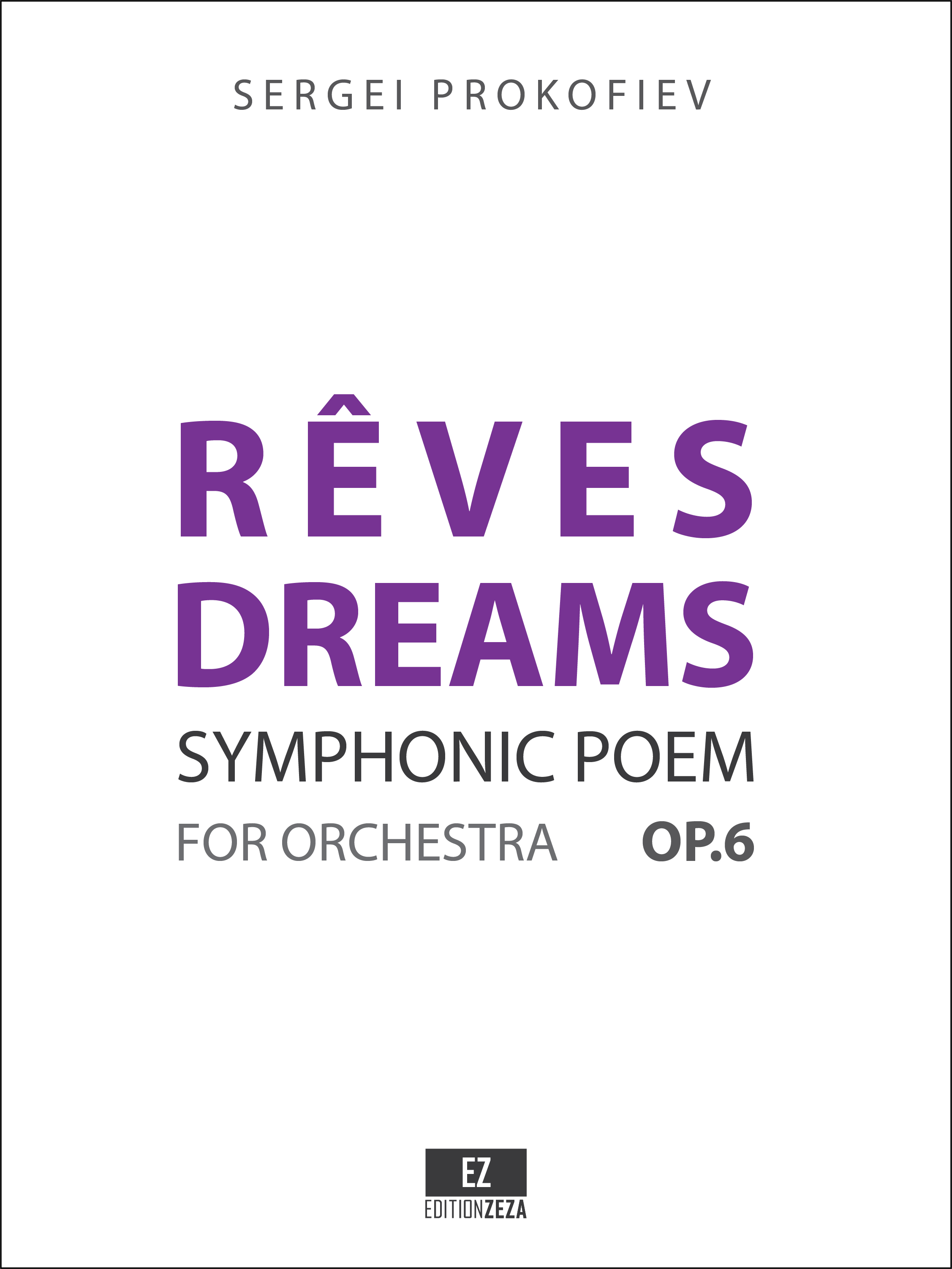 Prokofiev: Rêves (Dreams)  - Sheet Music X - Scores and Parts