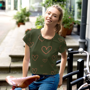 Heart Pattern Crop Tee Heart Pattern Crop Tee