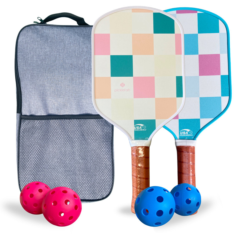 Checkered Pickleball Set