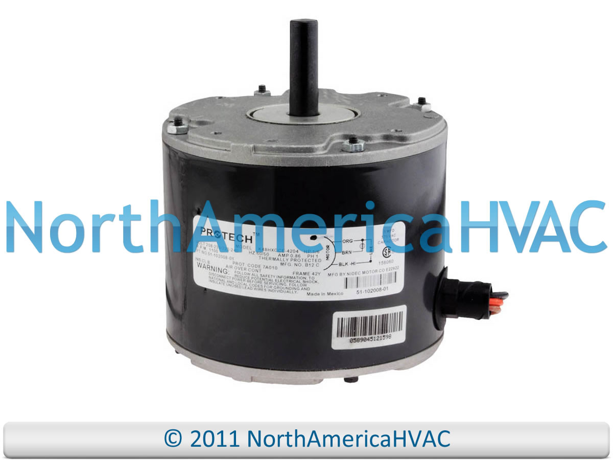 Rheem RUUD 1/6 HP Condenser FAN MOTOR 51-102500-02 - North America HVAC