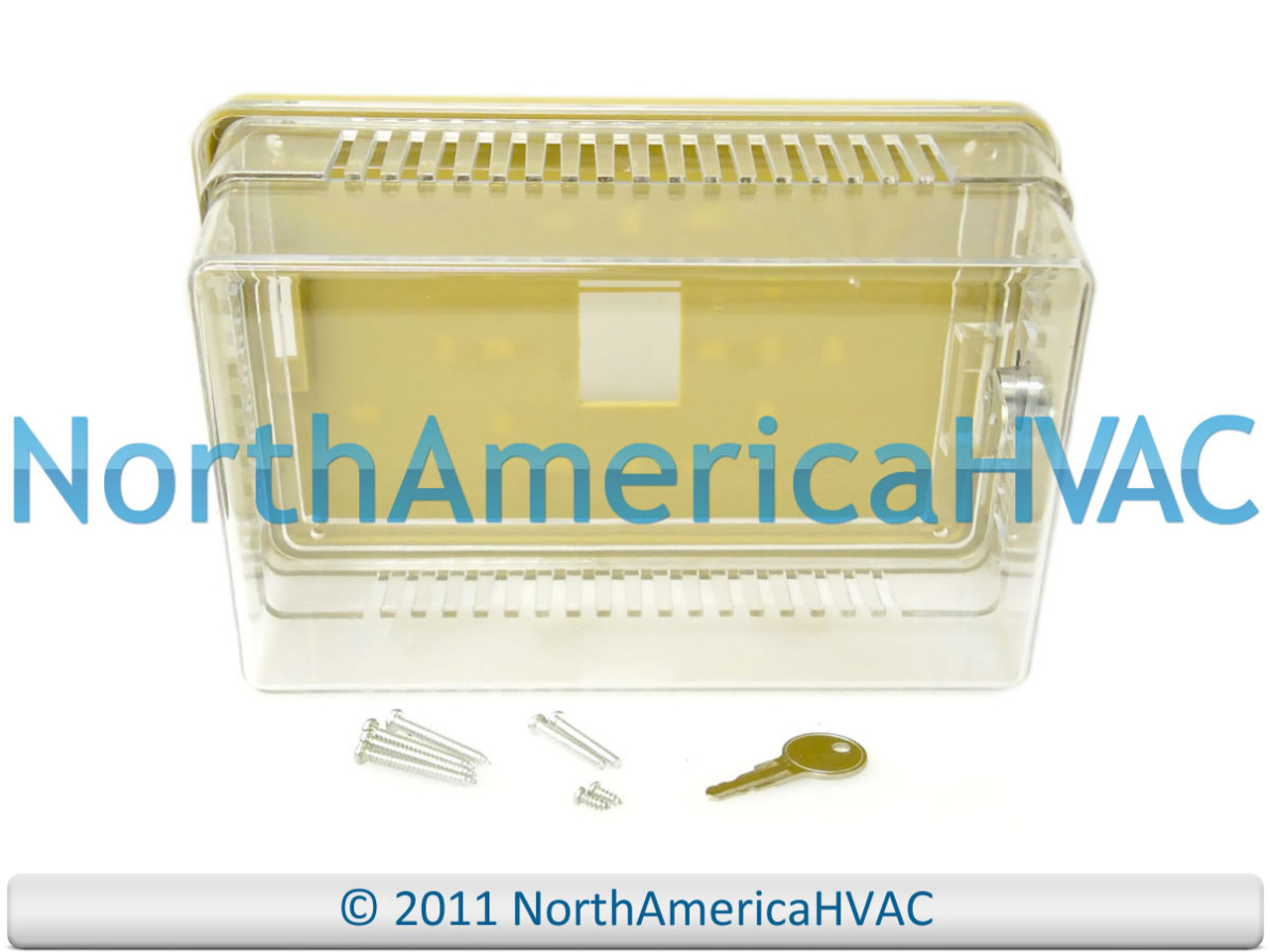 NEW Thermostat Guard Clear Plastic Case with Base Lock & Key 8 x 5.38 x 3.5  - North America HVAC