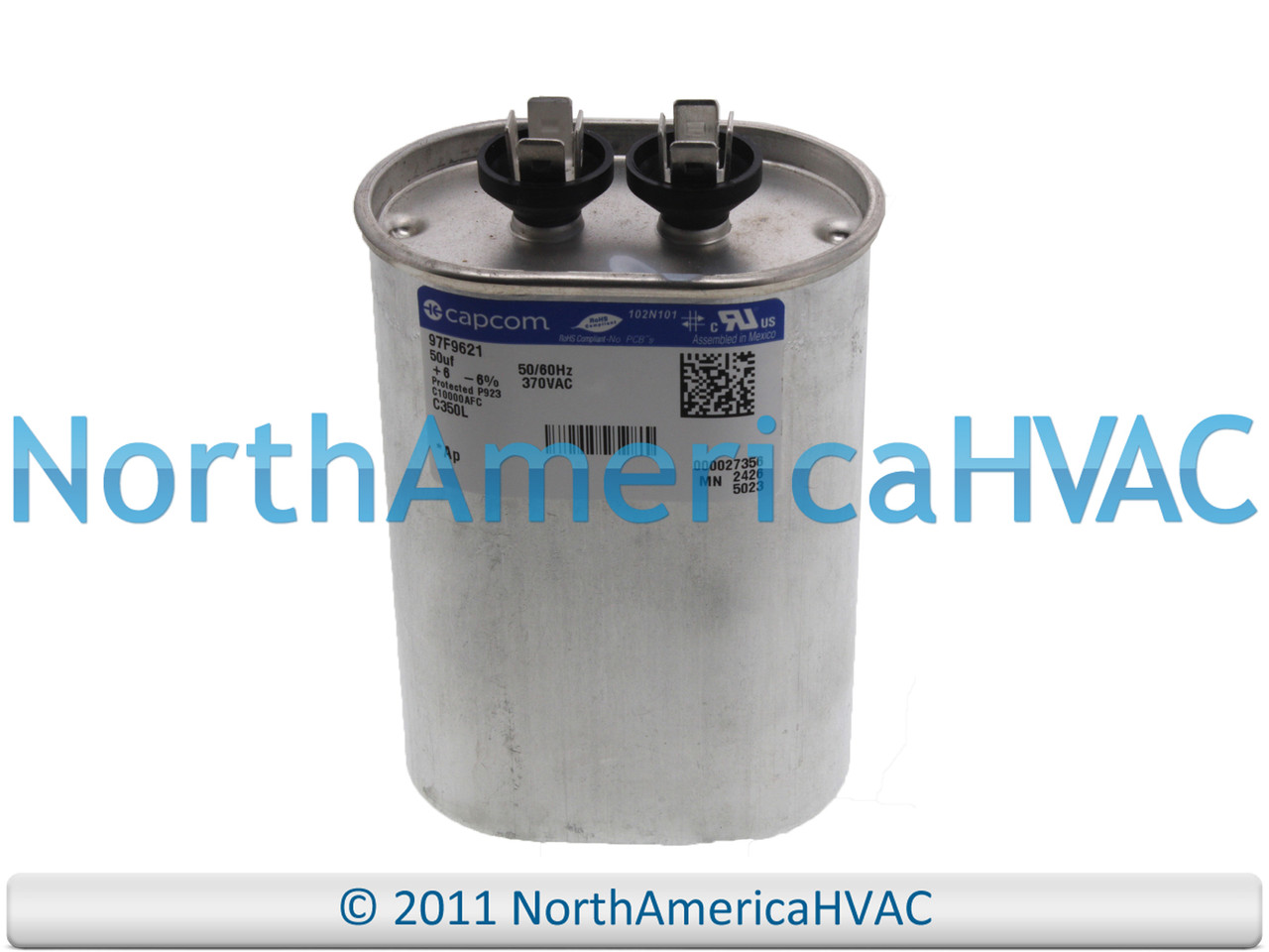 Capcom GE Genteq Capacitor Oval 50 uf 370 volt Z97F9622 97F9622