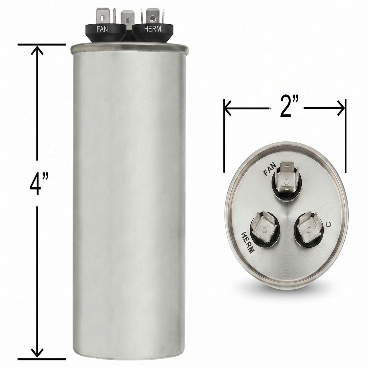 Dual Run Capacitor 40/5 40+5 MFD 440V ROUND Replaces GENTEQ