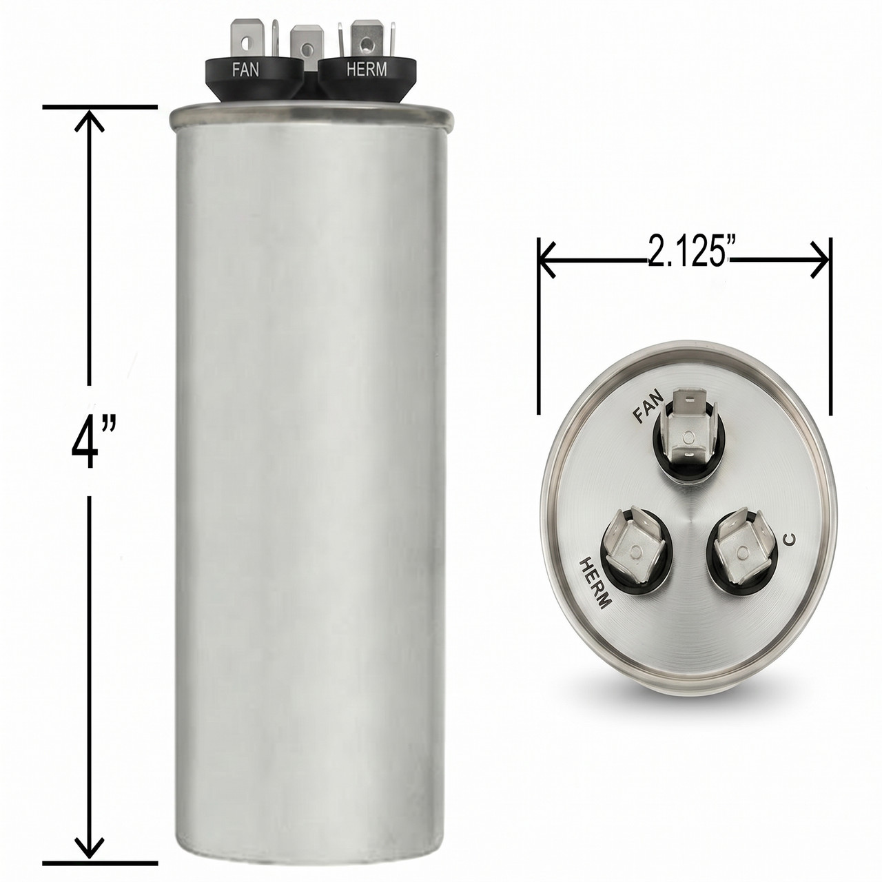 45+5 MFD 440V ROUND CAPACITOR Replaces GE GENTEQ 27L889 Z97F9851