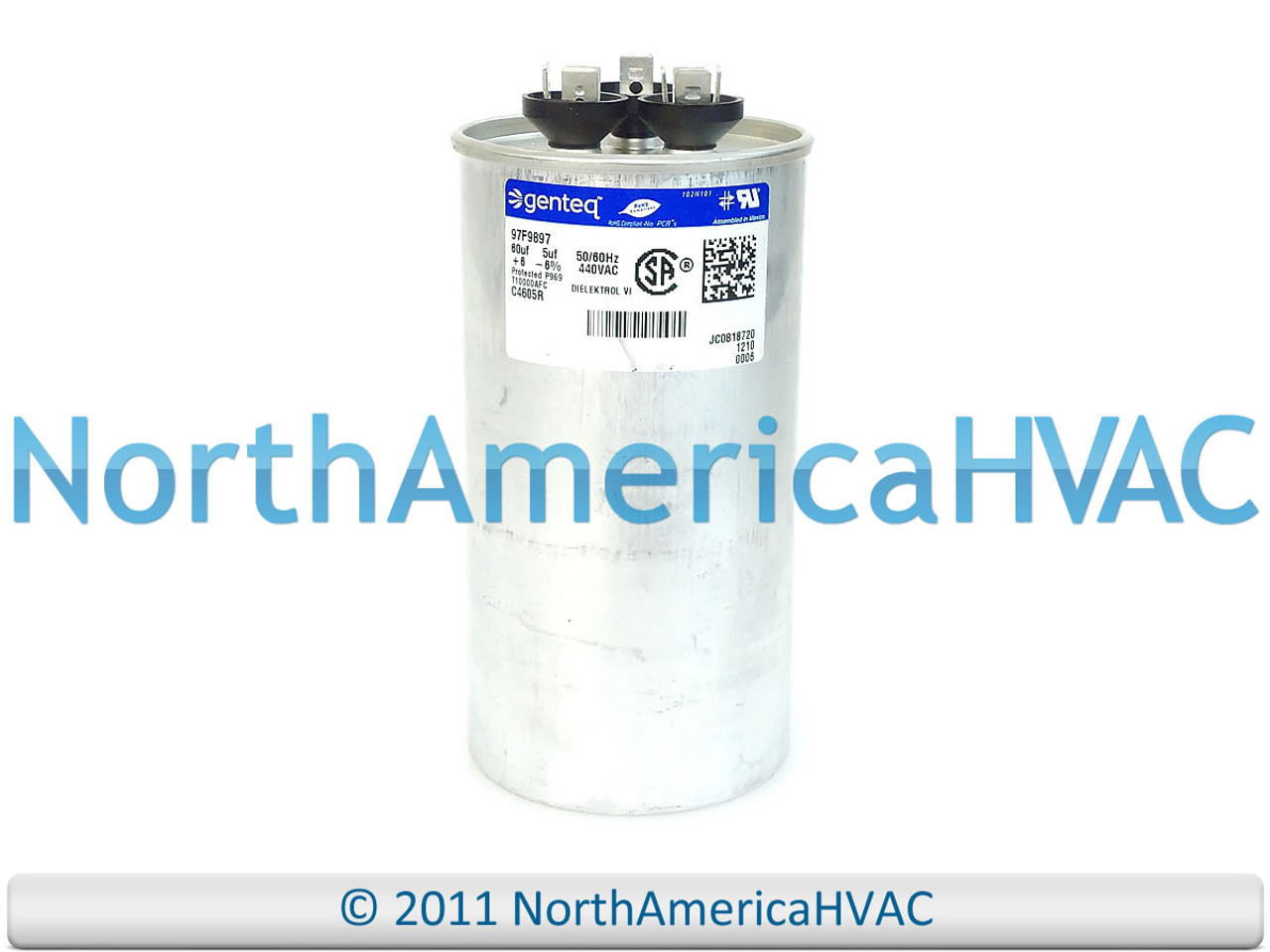………………45R……………… Round Run Capacitor 45+7.5 MFD 440V | McCombs Supply | CD45+