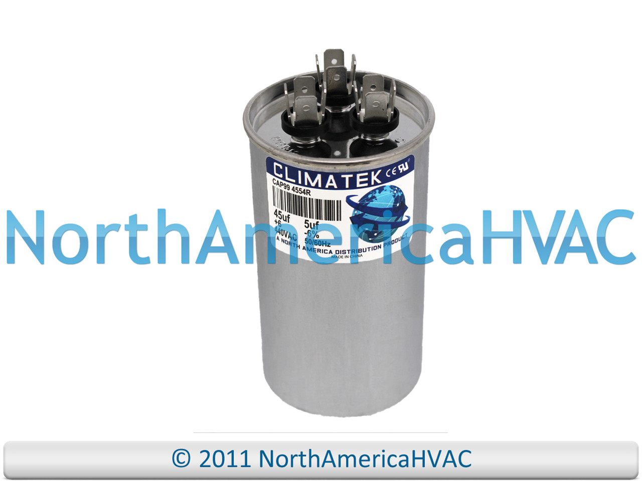 CAP050450440RT - ClimaTek 45/5 uf MFD 440 Volt Capacitor Replaces  