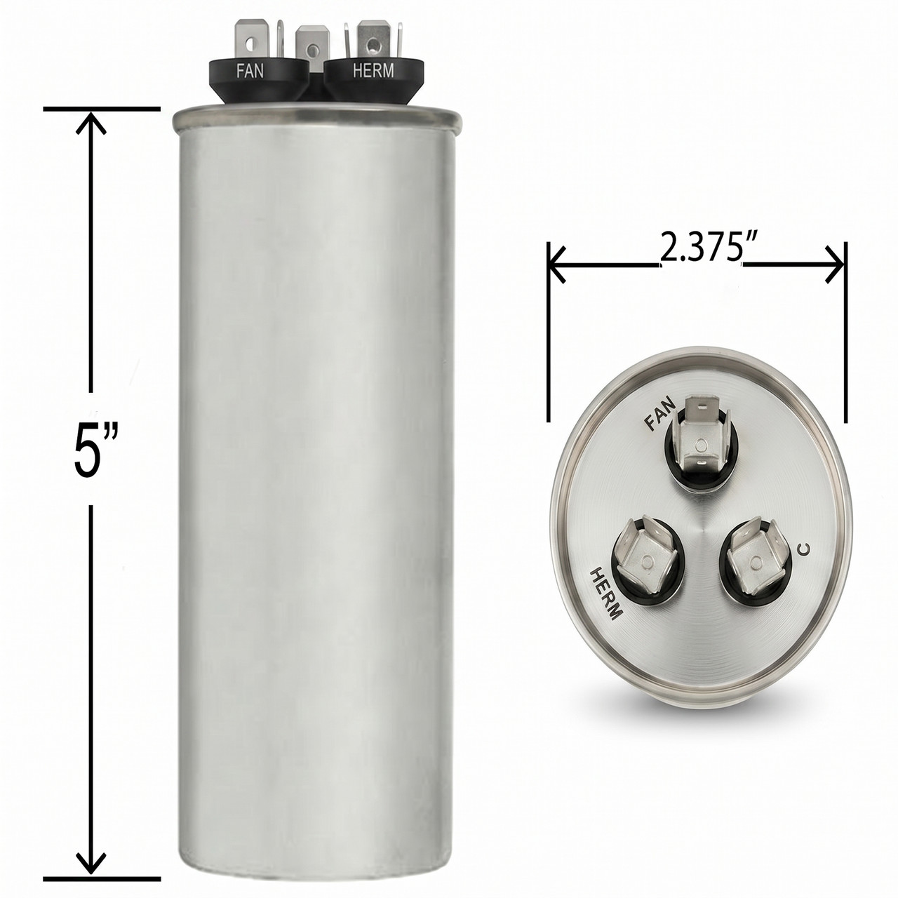 27L633 27L633BZ3 - ClimaTek 70/5 uf MFD 370 Volt Capacitor Fits GE