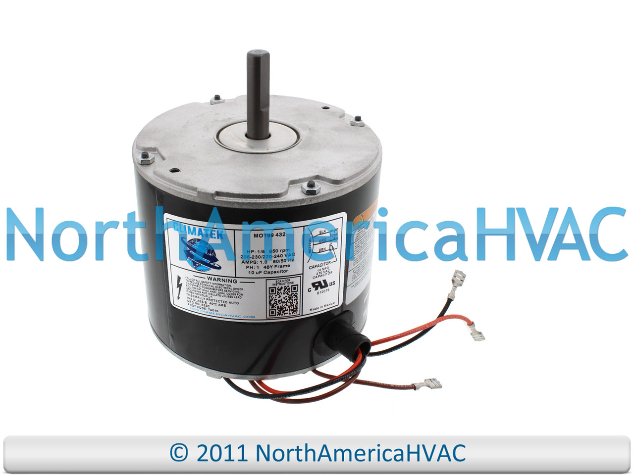 ClimaTek 1/5 HP Condenser Fan Motor Replaces US Motors Emerson K55HXLRH ...