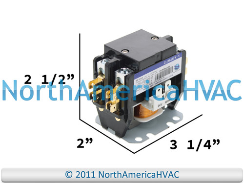Supco Double 2 Pole 40 Amp Condenser Contactor Relay 24 Volt Coil DP40242