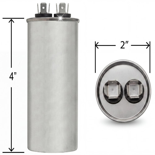 ClimaTek Round Single Run Capacitor 55 MFD 370 440 VAC Volt Replaces Supco CR55x370R