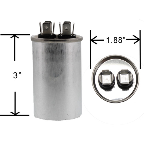 ClimaTek Round Single Run Capacitor 20 uf MFD 440 Volt Replaces Packard PRFC20