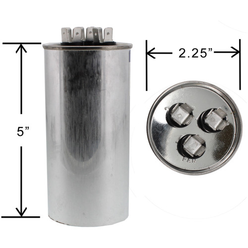 ClimaTek Round Dual Run Capacitor 60 + 10 uf MFD 370 Volt Replaces Packard PRCD6010