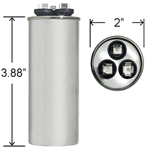 ClimaTek Round Dual Run Capacitor 40 + 5 uf MFD 370 Volt Replaces Diversitech 3GR0540